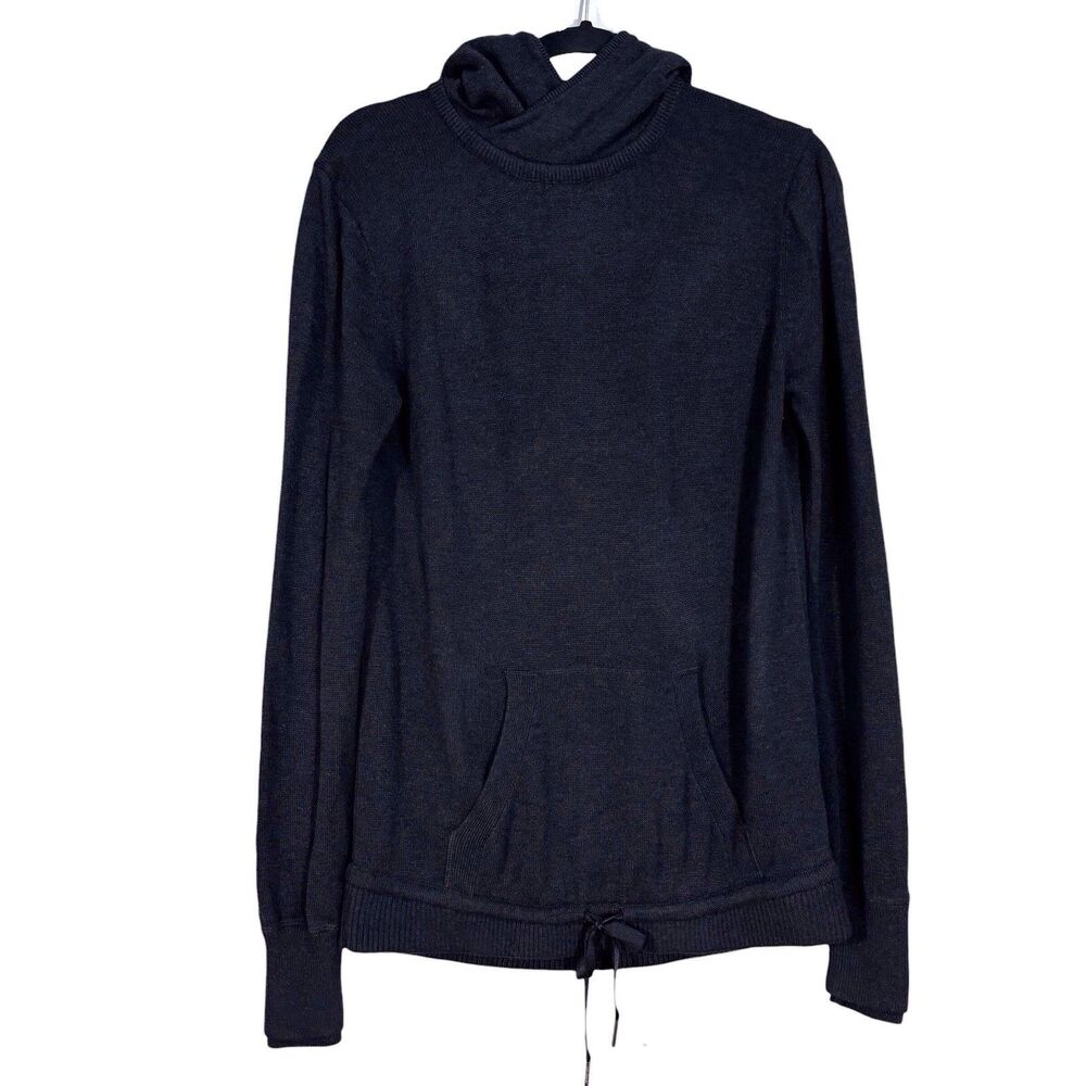 Lululemon Sweet Savasana Pullover Knit Hoodie Womens 10 ? Black Yoga FLAWED